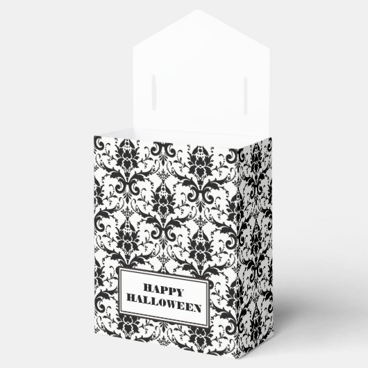 Gotische Damask Pattern Skull Halloween Bedankdoosjes (Geopend)