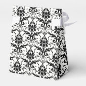 Gotische Damask Pattern Skull Halloween Bedankdoosjes (Achterkant)
