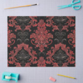 Gotische Damask Rood & Zwart Decoupage Tissuepapier (Craft)