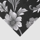 Gotische Damask Zwart & Zilver Decoupage Tissuepapier (Detail)