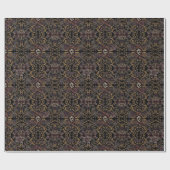 Gotische Damast Schedel Bloem Halloween Cadeaupapier (Vlak)