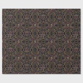 Gotische Damast Schedel Bloem Halloween Cadeaupapier