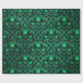 Gotische Damastprint Rustieke Halloween Cadeaupapier (Vlak)