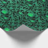 Gotische Damastprint Rustieke Halloween Cadeaupapier (Hoek)