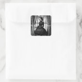 Gotische Dame in Zwart Jurk Spooky Halloween Vierkante Sticker (Tas)