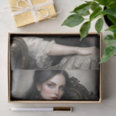 Gotische Dame Zwarte Kat Decoupage Tissuepapier (Geschenk)