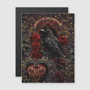  gotische Dark Beauty Crow Raven Red Roses