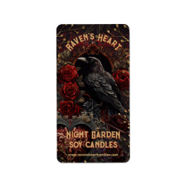  gotische Dark Beauty Crow Raven Red Roses Etiket