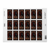  gotische Dark Beauty Crow Raven Red Roses Etiket (Full Sheet)