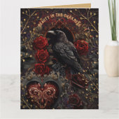  gotische Dark Beauty Crow Raven Red Roses Kaart (Voorkant)