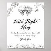 Gotische Datum Nacht Ideeën Teken Vrijgezellenfees Poster (Voorkant)