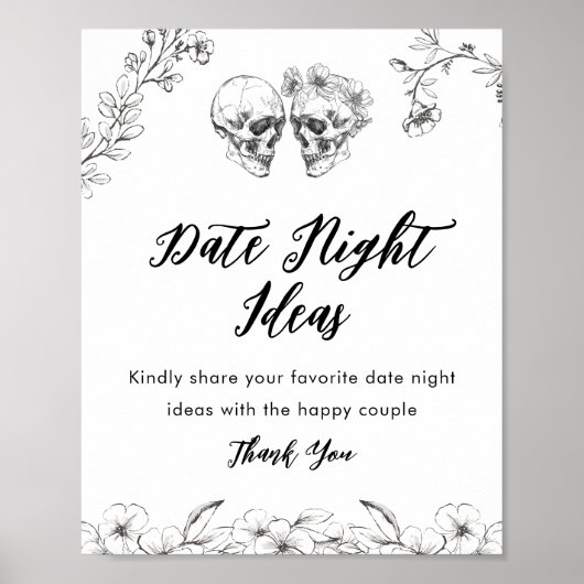 Gotische Datum Nacht Ideeën Teken Vrijgezellenfees Poster (Voorkant)