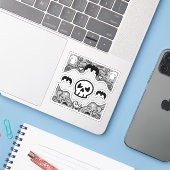 Gotische decoratieve Stickers (Laptop met iPhone)