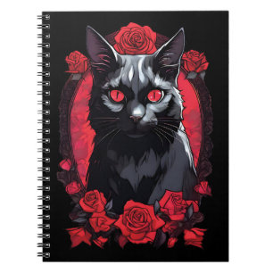 Gotische Dierenportret Zwarte Kat Notitieboek