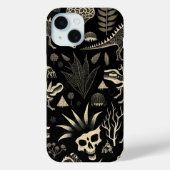 Gotische dinosaurus skelet graveerpatroon Case-Mate iPhone case (Achterkant)