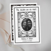 Gotische Donker en Moody Bruiloft Bedankkaart