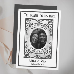 Gotische Donker en Moody Bruiloft Save The Date