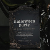 Gotische Donker Gesneden Bomen & Pompoen Halloween Kaart