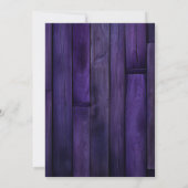 Gotische Donker Paarse Bloemen Rustieke Houten Pla Save The Date (Achterkant)