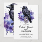 Gotische Donker Paarse Raven & Diamant Vrijgezelle Kaart (Voorkant / Achterkant)