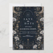 Gotische Donkere Hemelse Bruiloft Save The Date (Voorkant)
