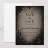 Gotische Donkere Romantische Bruiloft Save The Date (Voorkant / Achterkant)