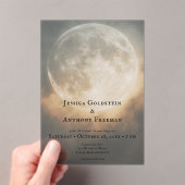 Gotische Donkere Volle Maan Boog Huwelijk Transpar Acryl Uitnodigingen (Insitu (Draagbaar))