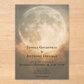 Gotische Donkere Volle Maan Boog Huwelijk Transpar Acryl Uitnodigingen (Voorkant)