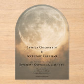 Gotische Donkere Volle Maan Boog Huwelijk Transpar Acryl Uitnodigingen (Voorkant)