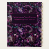 Gotische donkerroze tentakel met bloem gepersonali planner (Achterkant)