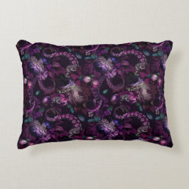 Gotische donkerroze tentakel met bloemen accent kussen