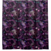 Gotische donkerroze tentakel met bloemen douchegordijn (Voorkant)