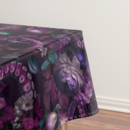 Gotische donkerroze tentakel met bloemen tafelkleed