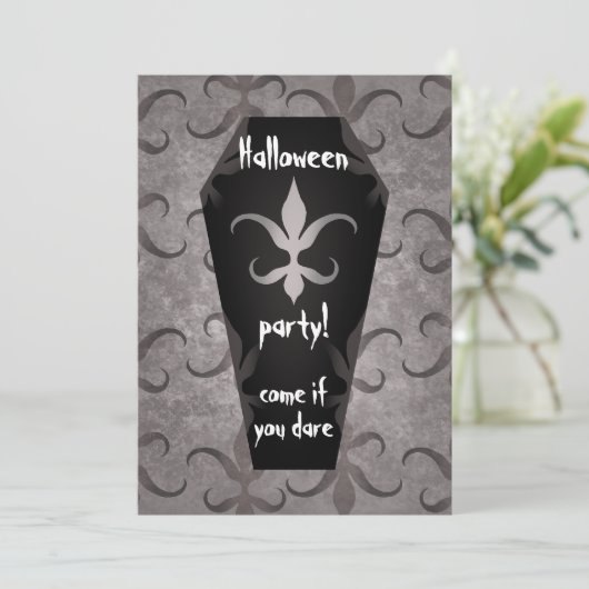 Gotische doodskist Halloween feest Kaart (Staand voorkant)