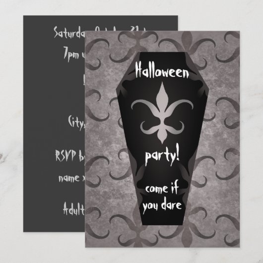 Gotische doodskist Halloween feest Kaart (Voorkant / Achterkant)