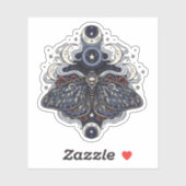 Gotische doodsmot en maanfasen sticker (Vel)