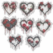 Gotische doornen en Rozen Bloedend Hart Sticker (Voorkant)