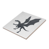 Gotische Draak Silhouet Tegeltje (Zijkant)