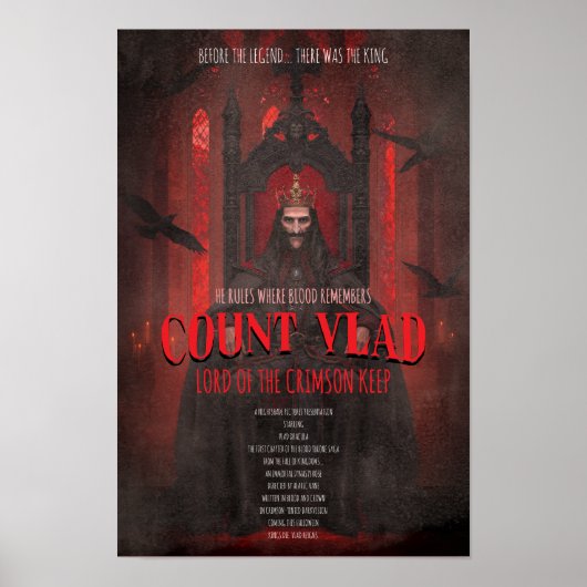Gotische Dracula Graaf Vlad Horror Poster (Voorkant)