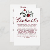 Gotische  Dripping Rozen Bruiloft Details Informatiekaartje (Voorkant / Achterkant)