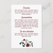 Gotische  Dripping Rozen Bruiloft Details Informatiekaartje (Achterkant)