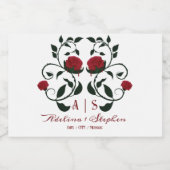 Gotische druipende bloederige rozen sombere bruilo sparkling wijnetiket (Enkel label)