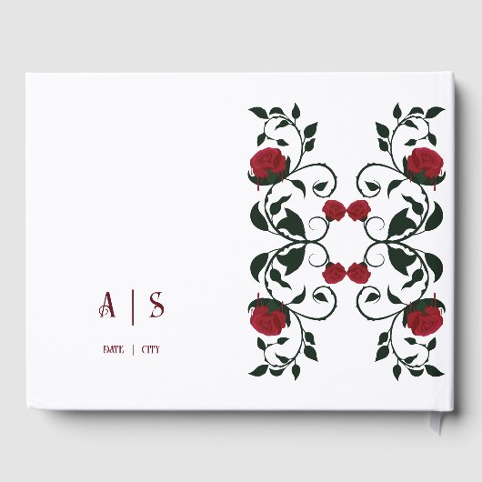 Gotische druipende rode rozen Moody bruiloft Gastenboek (Achterkant)