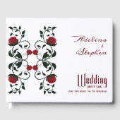 Gotische druipende rode rozen Moody bruiloft Gastenboek (Voorkant)