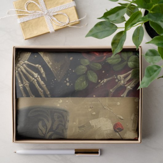 Gotische echtgenoot Vrouw Skelet Decoupage Tissuepapier (Geschenk)