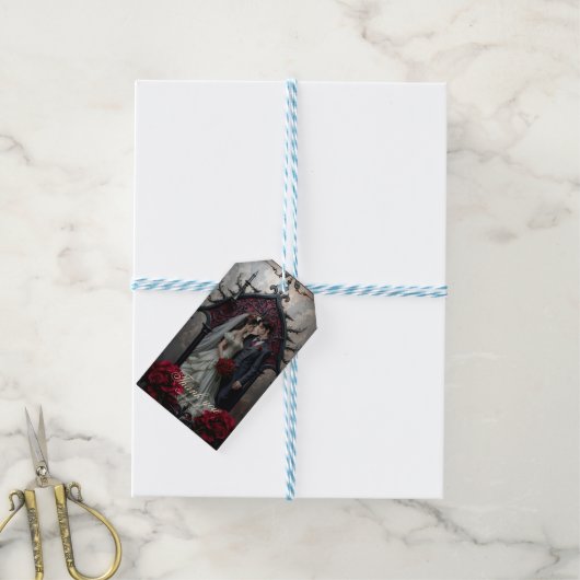 Gotische eeuwige liefde  cadeaulabel (Met Touw)