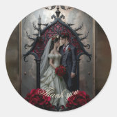 Gotische eeuwige liefde ronde sticker (Voorkant)