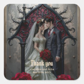 Gotische eeuwige liefde  vierkante sticker (Voorkant)