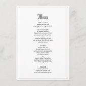 Gotische elegante bruiloft diner menu met rand (Voorkant)