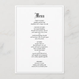 Gotische elegante bruiloft diner menu met rand